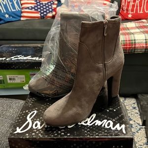 Brand New Sam Edelman Sia Booties.  Size 9.5. Flint Grey Suede.
